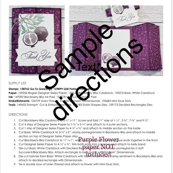Perfect Pomegranate (Bonus 6 cards) Stamp Set Card Class by Stampin Up! *Retired - Picture 6 of 6